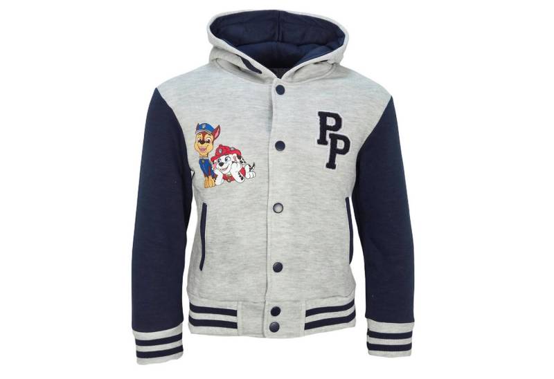 PAW PATROL Collegejacke Paw Patrol Chase Kinder Jungen College Jacke Kapuzenjacke Gr. 92 bis 128 von PAW PATROL
