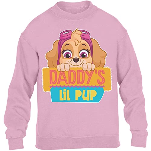 PAW PATROL - Daddy's Lil PUP Skye Geschenk Papa Kinder Pullover Sweatshirt 140 Light Pink von PAW PATROL