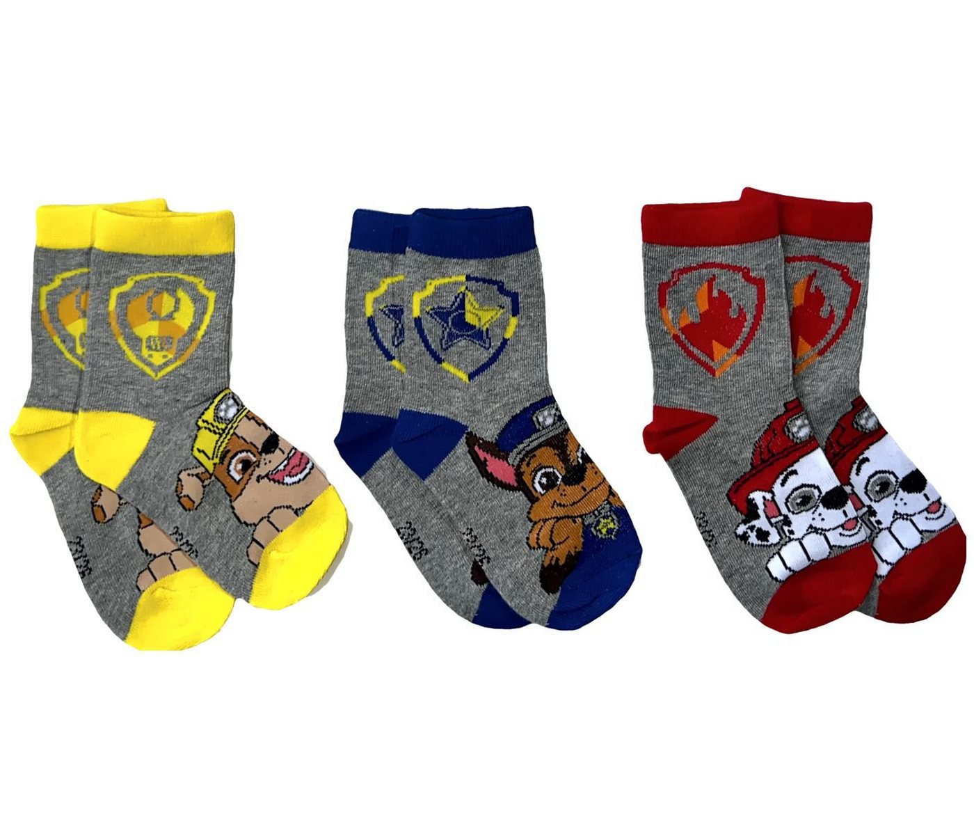 PAW PATROL Feinsocken 3x PAW PATROL Kindersocken Jungen Strümpfe Mädchen Socken Kniestrümpfe 3 er PACK Gr.23 24 25 26 27 28 29 30 31 32 33 34 von PAW PATROL