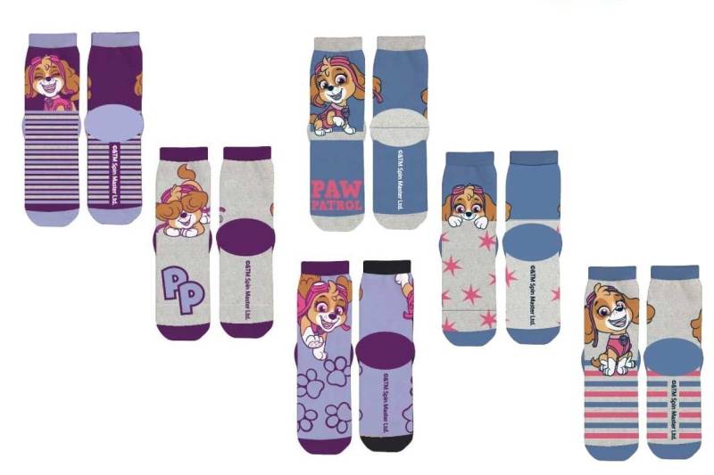 PAW PATROL Feinsocken 6x Paw Patrol Mädchensocken 6 Stück Lila - Strümpfe Mädchen Socken Gr.23/26 27/30 31/34 von PAW PATROL