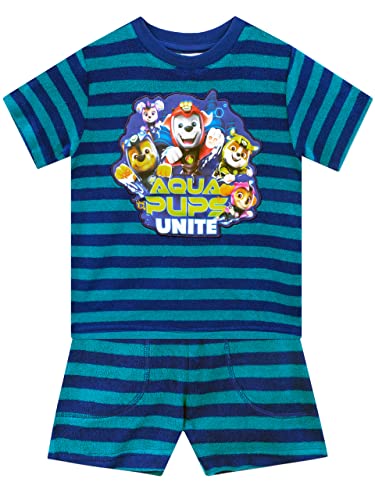 PAW PATROL TShirt und Shorts Set | Marshall, Chase, Ryder und Skye Strandtuch shirt und short Kinder | Jungen Sommer Bekleidungssets Mehrfarbig 122 von PAW PATROL