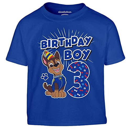 Paw Patrol - Geburtstag 3 Jahre Chase Birthday Boy Kinder Jungen T-Shirt 94 Blau von PAW PATROL