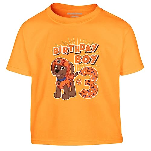 Paw Patrol - Geburtstag 3 Jahre Zuma Birthday Boy Kinder Jungen T-Shirt 116 Orange von PAW PATROL