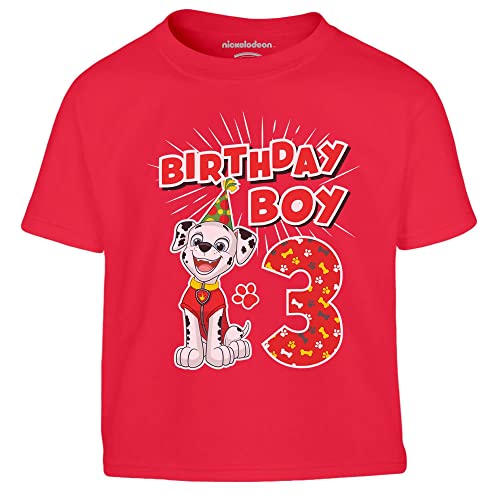 PAW PATROL - Geburtstag 4 Jahre Marshall Birthday Boy Kinder Jungen T-Shirt 104 Rot von PAW PATROL