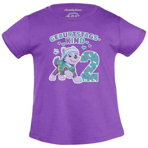 PAW PATROL - Geburtstagskind 2 Jahre Geburtstag Everest Geschenk Mädchen T-Shirt 128 Lila von PAW PATROL