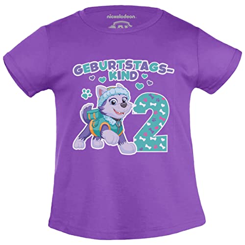 T-Shirt Mädchen - Geburtstagskind 2 Jahre Geburtstag Everest Geschenk Mädchen Tshirt 94 Lila von PAW PATROL