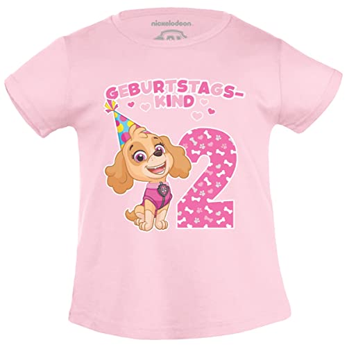 T-Shirt Mädchen - Geburtstagskind 2 Jahre Geburtstag Skye Geschenk Mädchen Tshirt 104 Rosa von PAW PATROL