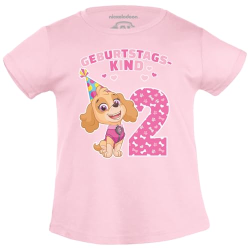PAW PATROL - Geburtstagskind 2 Jahre Geburtstag Skye Geschenk Mädchen T-Shirt 128 Rosa von PAW PATROL