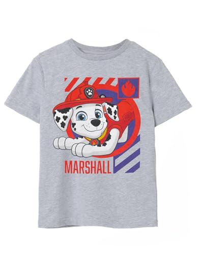 PAW PATROL Graues T-Shirt für Jungen | Marshall-Charakterdesign | Authentisch Merchandise | Bequemes & stylisches T-Shirt für abenteuerlustige Jungs von PAW PATROL