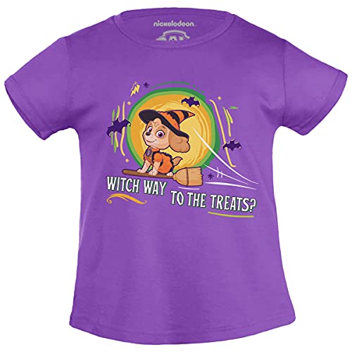 Paw Patrol - Halloween Skye Hexe Kostüm Witch Way to The Treats Mädchen T-Shirt 116 Lila von PAW PATROL