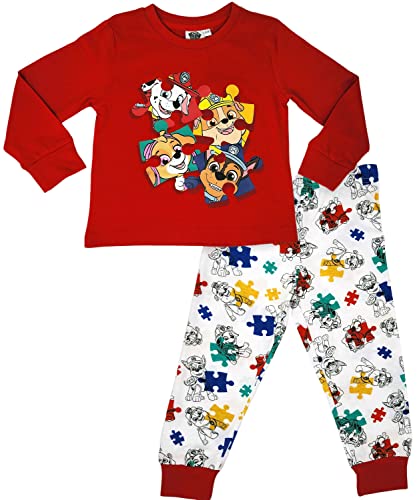 PAW PATROL – Helfer auf Vier Pfoten - Chase, Marshall, Rubble & Skye Jigsaw - Schlafanzug mit Langen Ärmeln für Kinder - 3-4 Jahre: 104cm von PAW PATROL