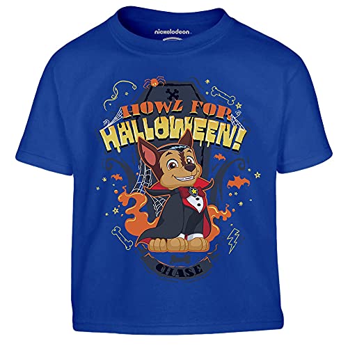 PAW PATROL - Howl for Halloween Chase Dracula Kinder Jungen T-Shirt 104 Blau von PAW PATROL