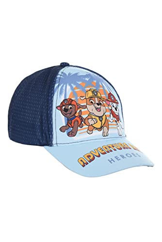 PAW PATROL Hut für Jungen, Baseball Kappe, Marshall Rubble und Zuma Design, Sommermütze, Geschenk für Jungen, Verstellbare Hut | Blau von PAW PATROL