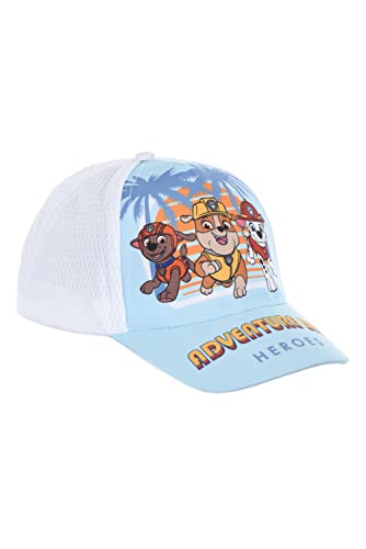 PAW PATROL Hut für Jungen, Baseball Kappe, Marshall Rubble und Zuma Design, Sommermütze, Geschenk für Jungen, Verstellbare Hut | Weiß von PAW PATROL