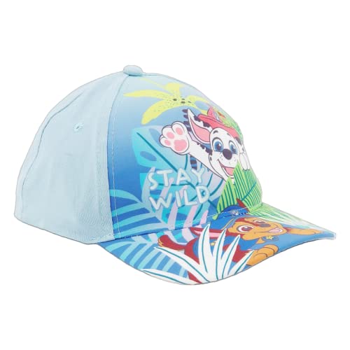 PAW PATROL Hut für Jungen, Verstellbare Kappe, Chase Marshall Tropisch Design, Sommermütze Jungen, Geschenk für Jungen (Blau) von PAW PATROL