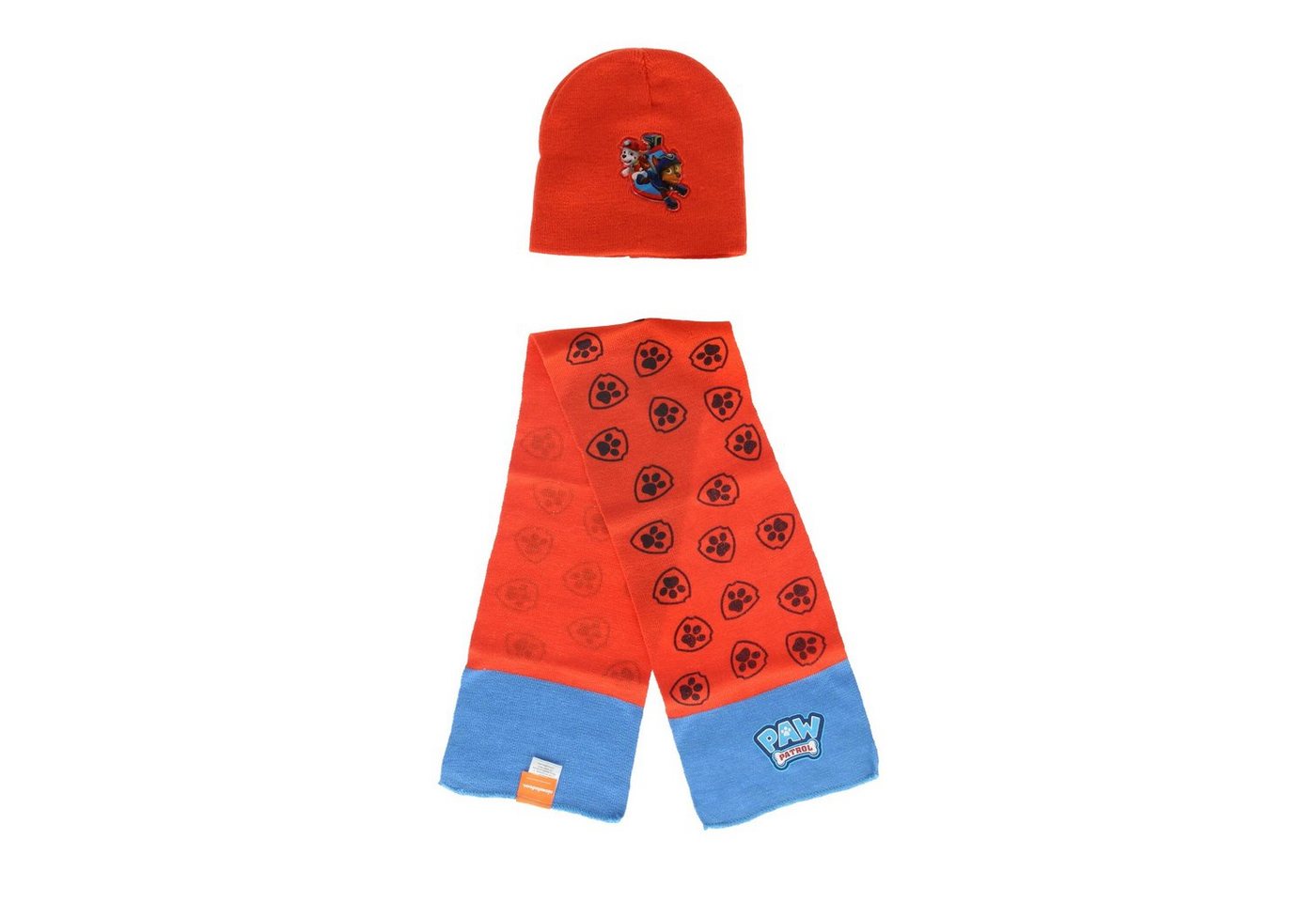 PAW PATROL Jerseymütze Paw Patrol Chase Marshall Kinder Herbst Winter Set Mütze plus Schal Gr. 48 von PAW PATROL