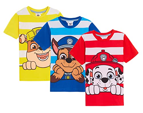 Paw Patrol Jungen 3er-Pack T-Shirts Chase Marshall Rubble Dress Up Top Short T-Shirts von PAW PATROL