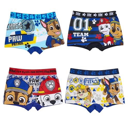 PAW PATROL Jungen 4 er Pack Boxershorts Unterhosen mit unterschiedlichen Motiven (Farbmix 4, 104-110) von PAW PATROL