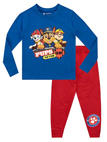 PAW PATROL Jungen Chase Marshall und Rubble Schlafanzug Slim Fit Mehrfarbig 122 von PAW PATROL