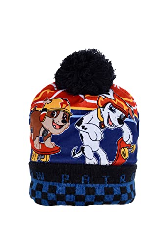 PAW PATROL Jungen Mütze mit Bommel Wintermütze (Blau, Kopfumpfang 52 cm) von PAW PATROL