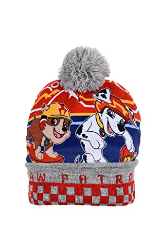 PAW PATROL Jungen Mütze mit Bommel Wintermütze (Grau, Kopfumpfang 54 cm) von PAW PATROL