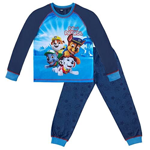 PAW PATROL Jungen Schlafanzug Pyjama Langarm (Blau 2, 110) von PAW PATROL