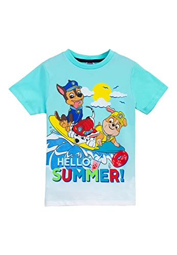 PAW PATROL Jungen T-Shirt mit Chase, Rubble und Marshall 82055 blau, Größe 128, 8 Jahre von PAW PATROL