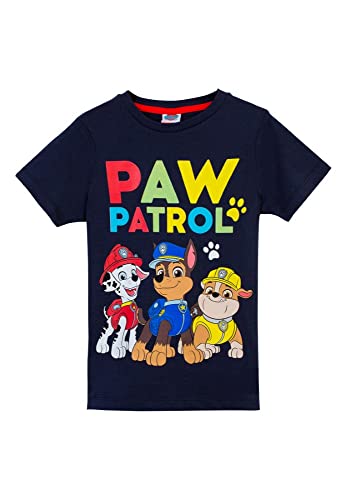 PAW PATROL Jungen T-Shirt mit Chase, Rubble und Marshall 82057 blau, Größe 128, 8 Jahre von PAW PATROL