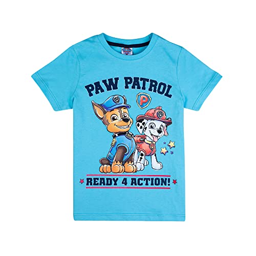 PAW PATROL Jungen T - Shirt mit Chase & Marshall 82048 blau, Größe 128, 8 Jahre von PAW PATROL