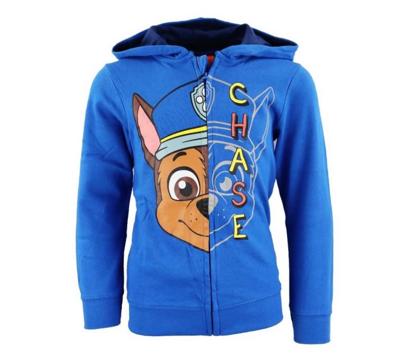 PAW PATROL Kapuzenpullover Paw Patrol Chase Kinder Jungen Pullover Kapuze Gr. 98 bis 128, 100% Baumwolle von PAW PATROL