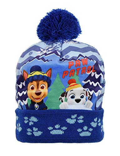 PAW PATROL Kinder Jungen Wintermütze Gr. 52-54 Strickmütze blau rot Beanie neu!, Farbe:blau, Größe:54 von PAW PATROL