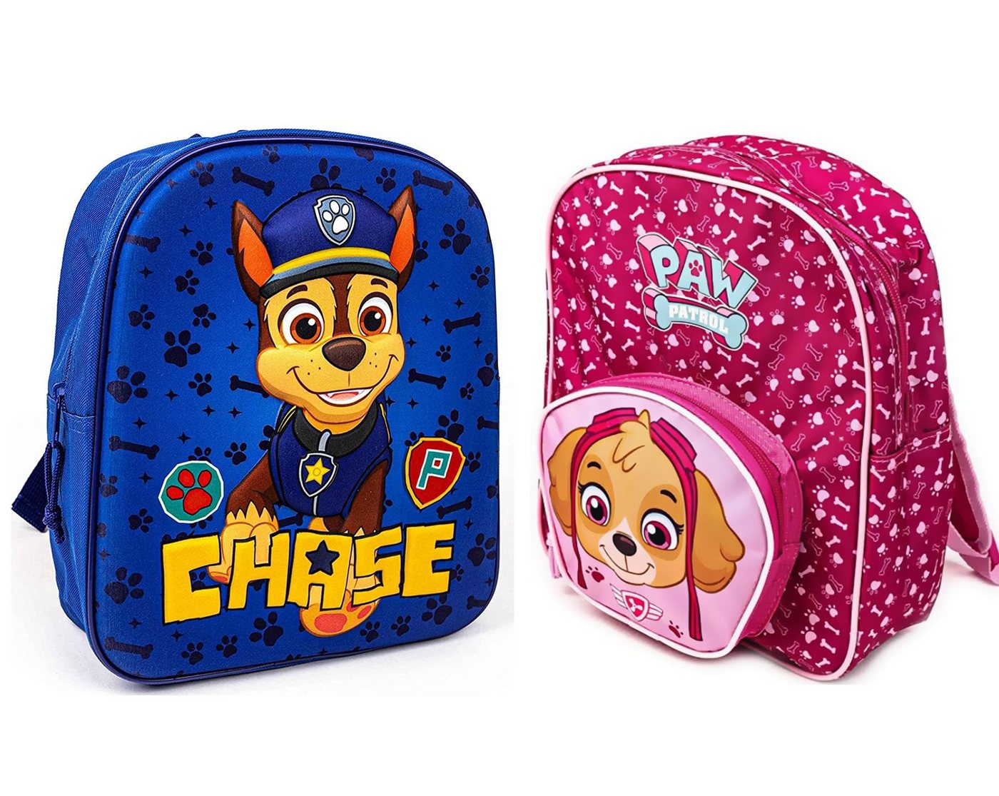 PAW PATROL Kinderrucksack PAW PATROL Kinderrucksack 3D Jungen und Mädchen für Kita Schule blau und pink von PAW PATROL