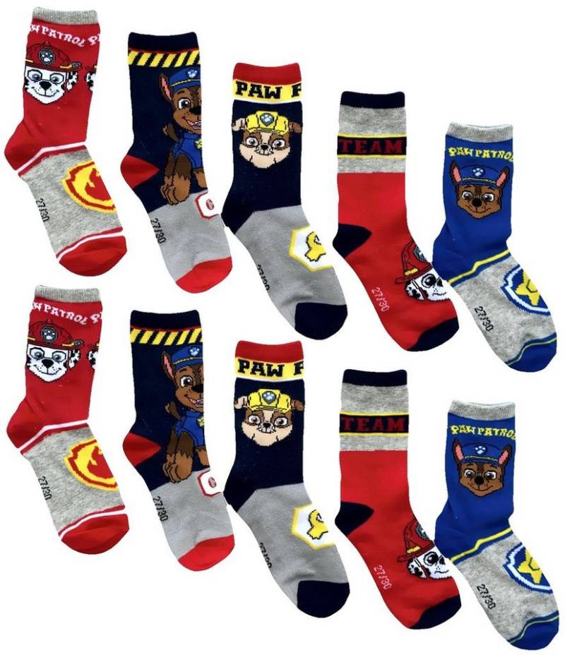 PAW PATROL Kniestrümpfe 10x PAW PATROL SOCKEN KINDERSTRÜMPFE für JUNGEN SET 10 Paar Jungensocken Gr.23/26 27/30 30/31 von PAW PATROL