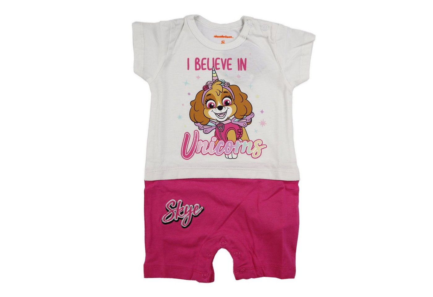 PAW PATROL Kurzarmwickelbody Paw Patrol Skye Baby Mädchen Body Strampler Gr. 62 bis 92, 100% Baumwolle von PAW PATROL