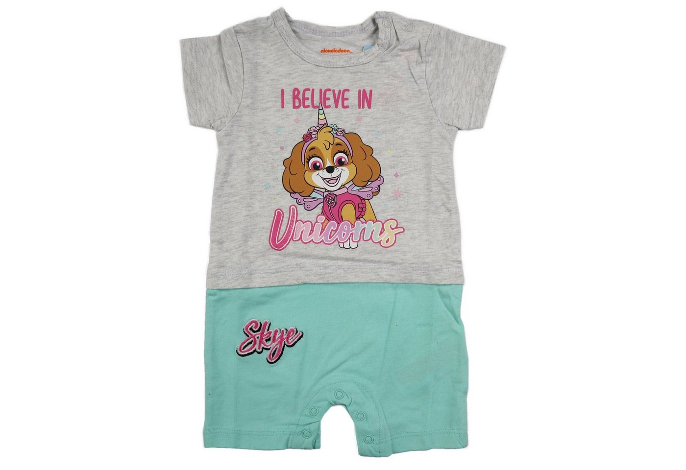 PAW PATROL Kurzarmwickelbody Paw Patrol Skye Baby Mädchen Body Strampler Gr. 62 bis 92, 100% Baumwolle von PAW PATROL