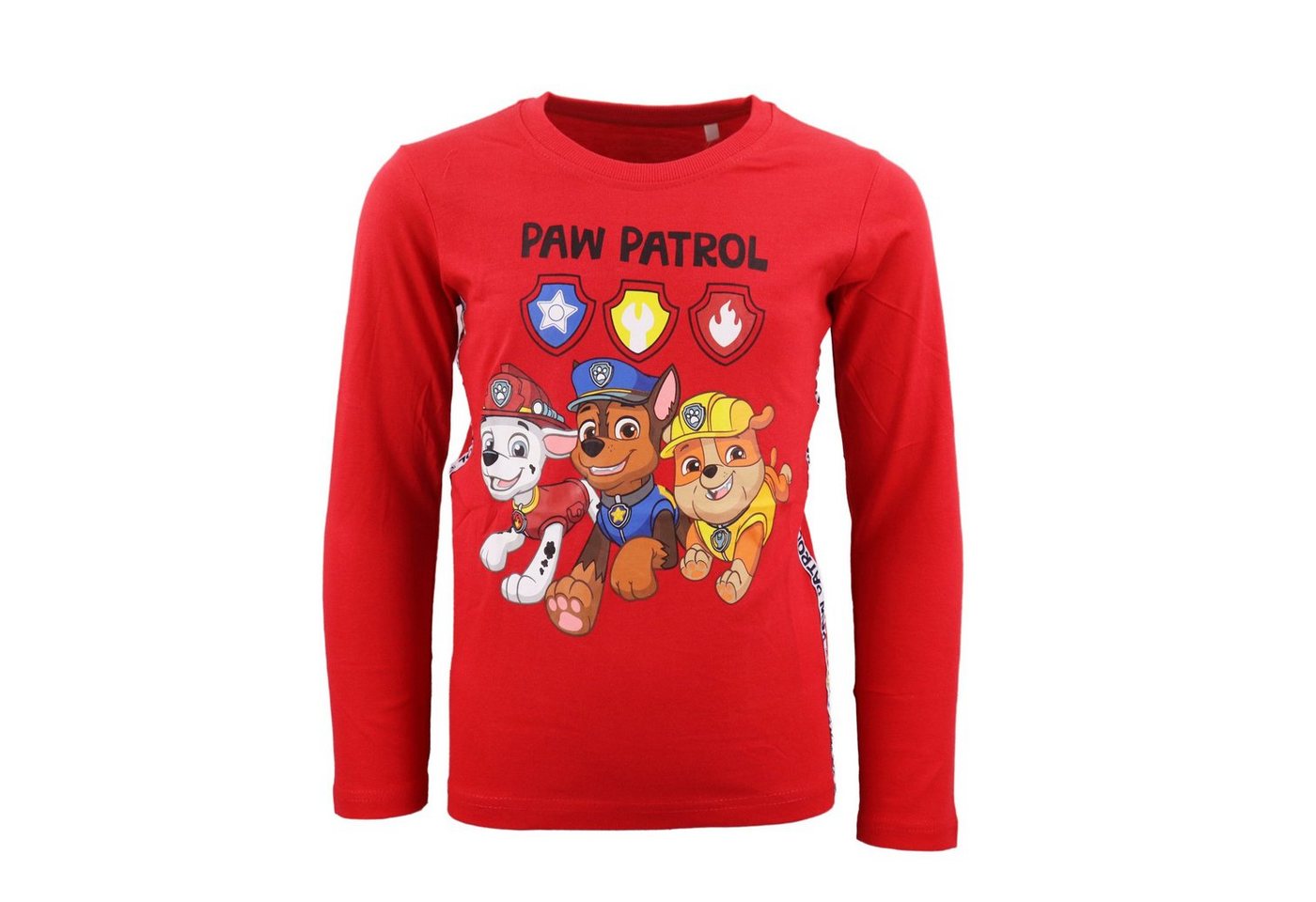 PAW PATROL Langarmshirt Paw Patrol Chase Marshall Kinder Shirt Gr. 98 bis 128, 100% Baumwolle von PAW PATROL