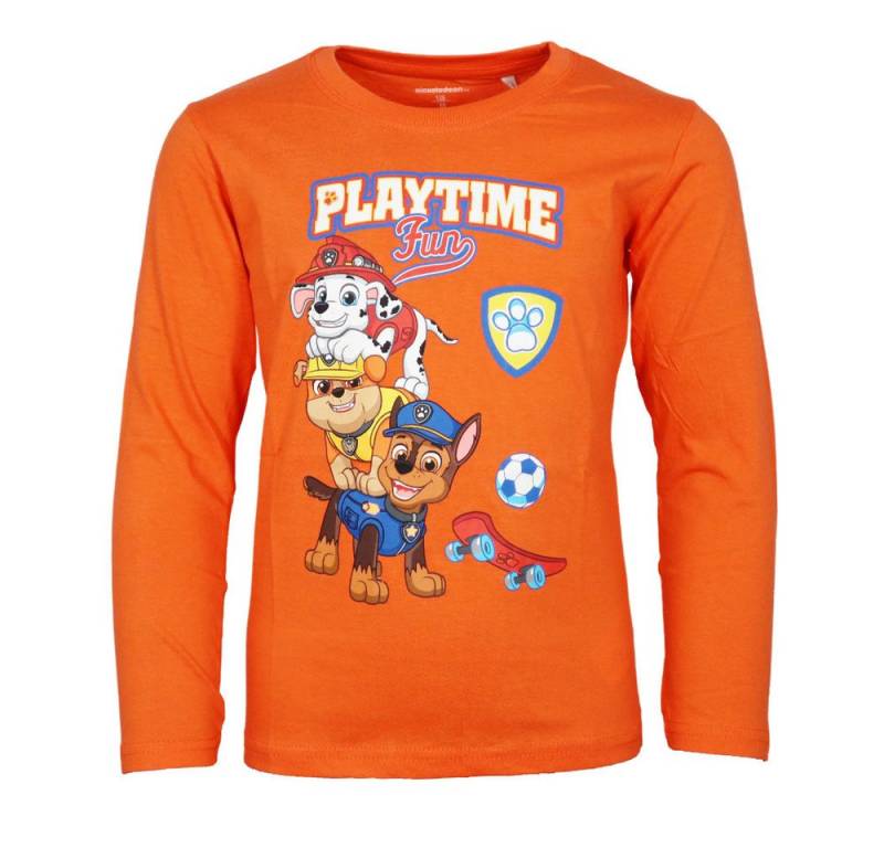 PAW PATROL Langarmshirt Paw Patrol Chase Rubble Jungen Kinder langarm Shirt Gr. 98 bis 128 von PAW PATROL