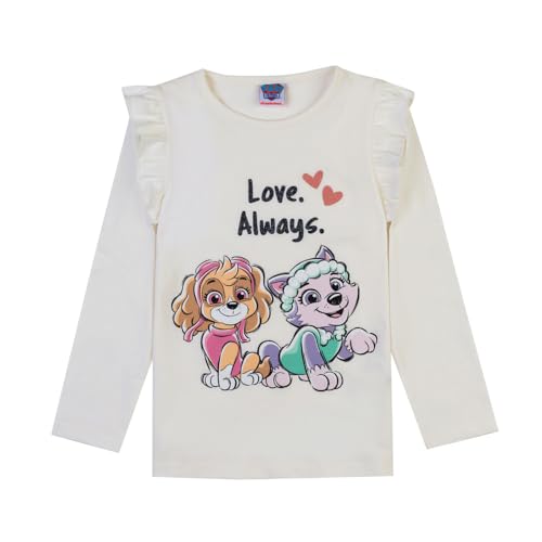 PAW PATROL Langarmshirt mit Skye und Everest 82206 weiß, Größe 104, 4 Jahre von PAW PATROL