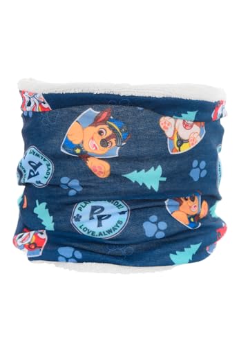 PAW PATROL Loop Schal Kinder | Geschenke für Jungen | Chase, Marshall und Rubble | gefüttert | Winter | Halstuch | Schlauchschal (Dunkelblau) von PAW PATROL