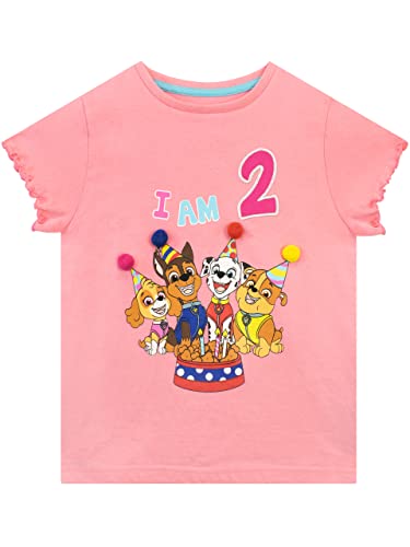 PAW PATROL Mädchen Geburtstag T-Shirt „Ich Bin 2“ Rosa 98 von PAW PATROL