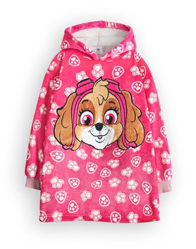 Paw Patrol Tragbare Decke für Patrouillenmädchen | Skye der Helikopter-Welpe für Kinder, Fleece-Hoodie mit Allover-Print | Rosa Schwerer Kuschel-Kapuzenpullover von PAW PATROL