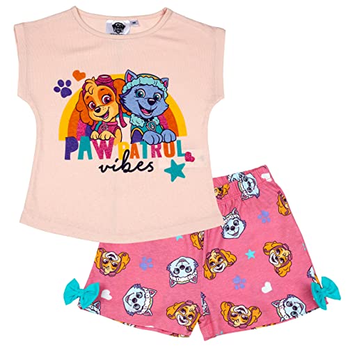 PAW PATROL Mädchen Pyjama kurzer Schlafanzug (Rosa, 110) von PAW PATROL