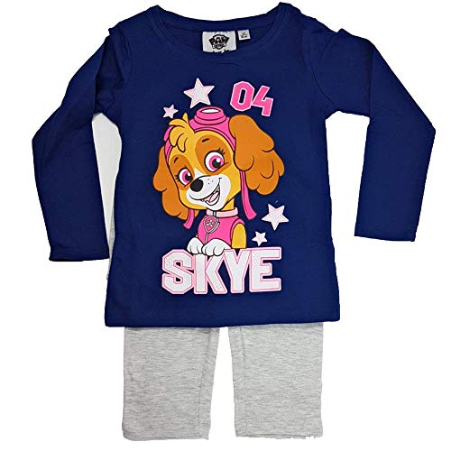 PAW PATROL Mädchen Schlafanzug Pyjama Langarm Skye (Dunkelblau, 98) von PAW PATROL