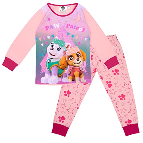PAW PATROL Mädchen Schlafanzug Pyjama Langarm Skye (Pink, 128) von PAW PATROL