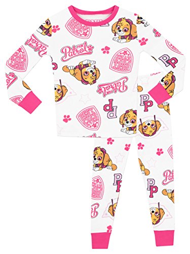 PAW PATROL Mädchen Schlafanzug Slim Fit Skye Weiß 104 von PAW PATROL