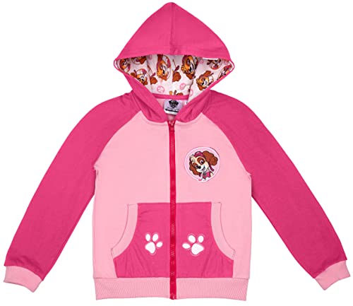 PAW PATROL Mädchen Sweatjacke mit Kapuze Kapuzenjacke Jacke (110, Rosa) von PAW PATROL