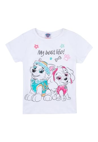 PAW PATROL Mädchen T-Shirt mit Everest und Skye 82202 weiß, Größe 116,6 Jahre von PAW PATROL