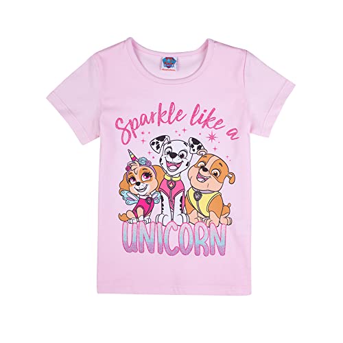 PAW PATROL Mädchen T - Shirt mit Skye, Marshall & Rubble 82218 rosa, Größe 98, 3 Jahre von PAW PATROL