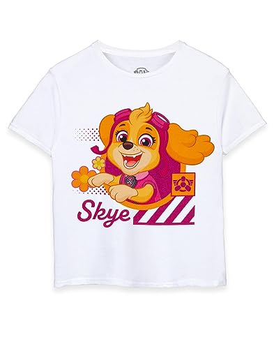 PAW PATROL Mädchen Weißes T-Shirt | Entzückendes Skye-Charakterdesign | Authentisch Merchandise | Bequemes & stylisches T-Shirt für Junge Fans von PAW PATROL