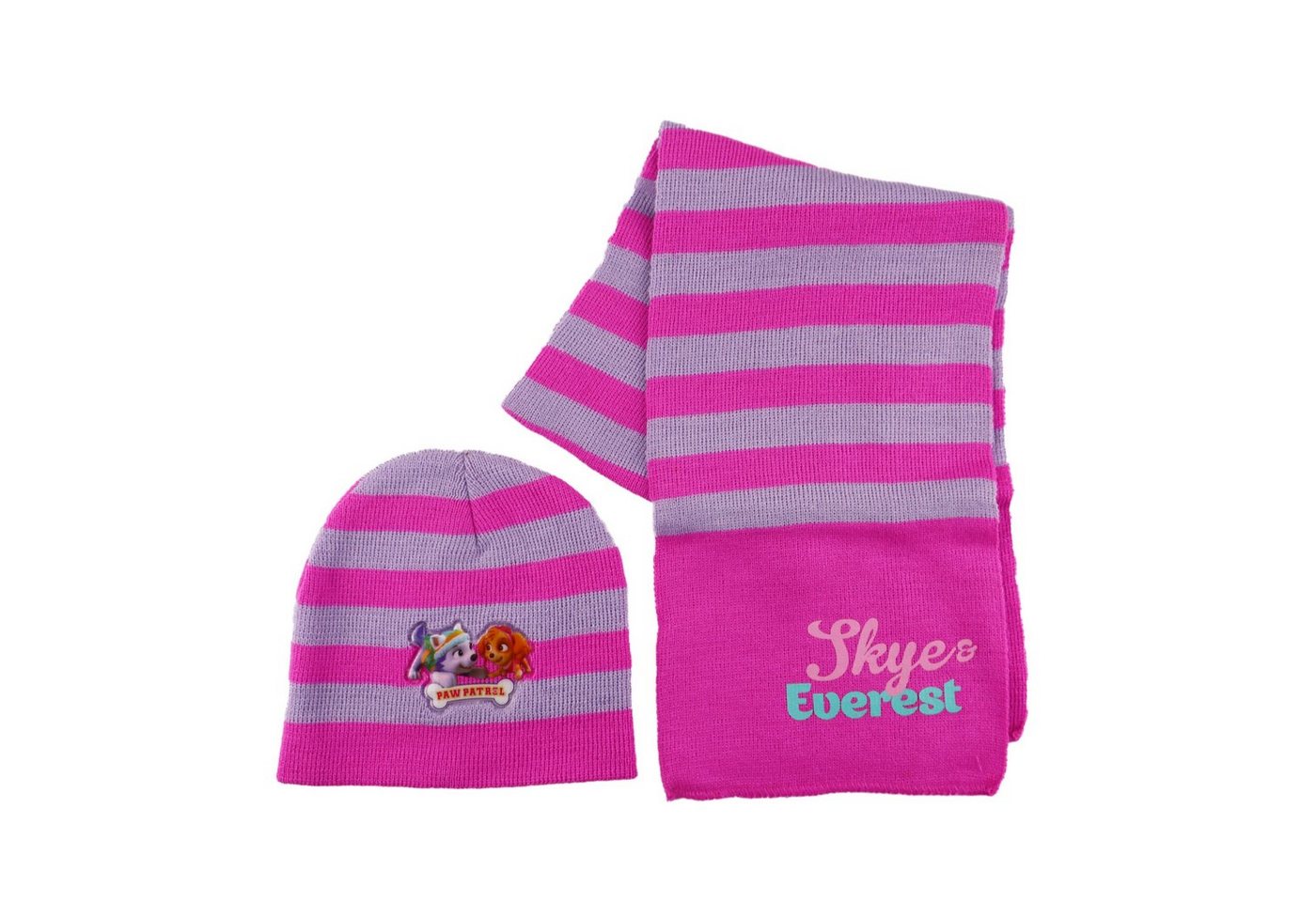 PAW PATROL Modeschal Paw Patrol Mädchen Winter Set Mütze plus Schal, Gr. 48 bis 51 von PAW PATROL